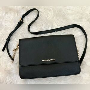 MICHAEL Michael Kors Gold and Black Crossbody Bag with Adjustable Strap
